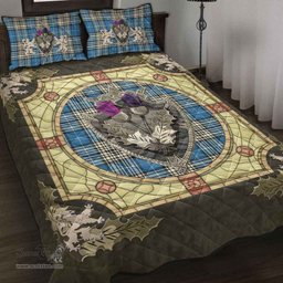 Scottish Napier Ancient Clan Tartan Quilt Bed Set - Crystal Thistle Shield