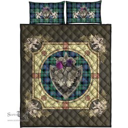 Scottish Rose Hunting Ancient Clan Tartan Quilt Bed Set - Crystal Thistle Shield