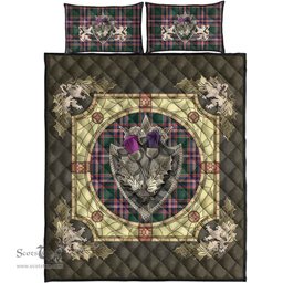 Scottish MacFarlane Hunting Modern Clan Tartan Quilt Bed Set - Crystal Thistle Shield