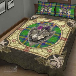 Scottish New Mexico Clan Tartan Quilt Bed Set - Crystal Thistle Shield