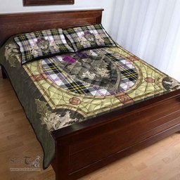 Scottish MacPherson Dress Modern Clan Tartan Quilt Bed Set - Crystal Thistle Shield