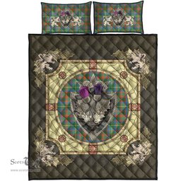 Scottish MacKintosh Hunting Ancient Clan Tartan Quilt Bed Set - Crystal Thistle Shield