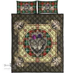 Scottish Prince of Wales Clan Tartan Quilt Bed Set - Crystal Thistle Shield