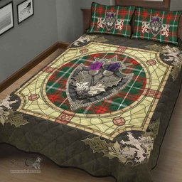 Scottish Prince of Wales Clan Tartan Quilt Bed Set - Crystal Thistle Shield