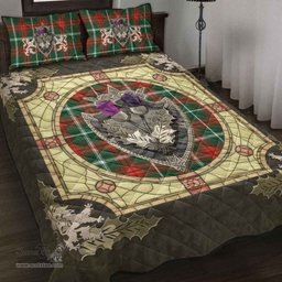 Scottish Prince of Wales Clan Tartan Quilt Bed Set - Crystal Thistle Shield