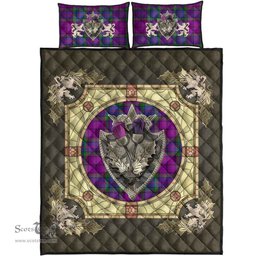 Scottish Wardlaw Modern Clan Tartan Quilt Bed Set - Crystal Thistle Shield
