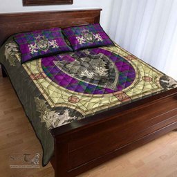 Scottish Wardlaw Modern Clan Tartan Quilt Bed Set - Crystal Thistle Shield