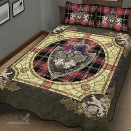 Scottish Norwegian Night Clan Tartan Quilt Bed Set - Crystal Thistle Shield