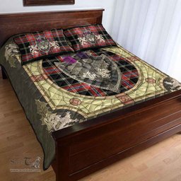 Scottish Norwegian Night Clan Tartan Quilt Bed Set - Crystal Thistle Shield