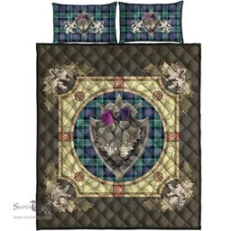 Scottish MacTaggart Ancient Clan Tartan Quilt Bed Set - Crystal Thistle Shield