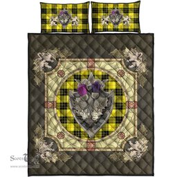 Scottish MacLeod of Lewis Modern Clan Tartan Quilt Bed Set - Crystal Thistle Shield