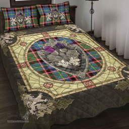 Scottish Stirling & Bannockburn District Clan Tartan Quilt Bed Set - Crystal Thistle Shield