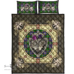Scottish Strange of Balkaskie Clan Tartan Quilt Bed Set - Crystal Thistle Shield