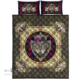 Scottish Tennant Clan Tartan Quilt Bed Set - Crystal Thistle Shield