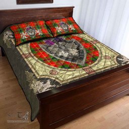 Scottish Turnbull Dress Clan Tartan Quilt Bed Set - Crystal Thistle Shield