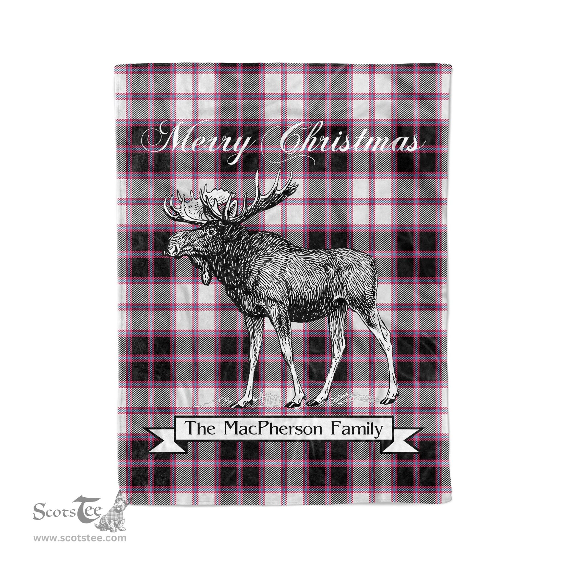 Tartan Blanket With Moose Clan MacPherson Hunting Modern Plaid Blanket Tartan Plaid Fleece Blanket, Christmas Blanket, tartan blanket, plaid blanket, red plaid blanket, buffalo plaid blanket, green plaid blanket, plaid fleece blanket, blue plaid blanket, red tartan blanket, tartan plaid blanket, black and white plaid blanket, christmas plaid blanket, orange plaid blanket, tartan plaid throw blanket, pink plaid blanket, brown plaid blanket, buffalo check blanket