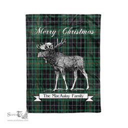 Tartan Blanket With Moose Clan MacAulay Hunting Ancient Plaid Blanket Tartan Plaid Fleece Blanket, Christmas Blanket, tartan blanket, plaid blanket, red plaid blanket, buffalo plaid blanket, green plaid blanket, plaid fleece blanket, blue plaid blanket, red tartan blanket, tartan plaid blanket, black and white plaid blanket, christmas plaid blanket, orange plaid blanket, tartan plaid throw blanket, pink plaid blanket, brown plaid blanket, buffalo check blanket