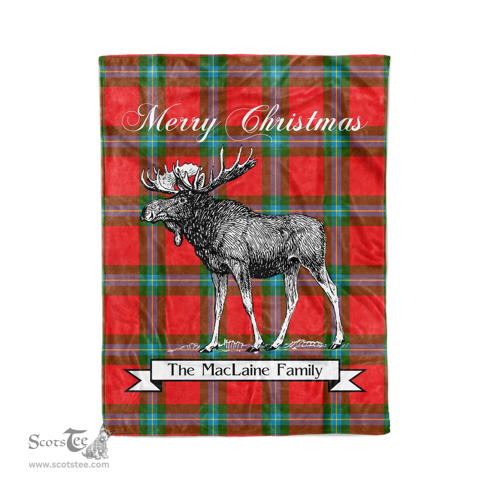 Tartan Blanket With Moose Clan MacLaine of Loch Buie Plaid Blanket Tartan Plaid Fleece Blanket, Christmas Blanket, tartan blanket, plaid blanket, red plaid blanket, buffalo plaid blanket, green plaid blanket, plaid fleece blanket, blue plaid blanket, red tartan blanket, tartan plaid blanket, black and white plaid blanket, christmas plaid blanket, orange plaid blanket, tartan plaid throw blanket, pink plaid blanket, brown plaid blanket, buffalo check blanket