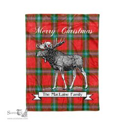 Tartan Blanket With Moose Clan MacLaine of Loch Buie Plaid Blanket Tartan Plaid Fleece Blanket, Christmas Blanket, tartan blanket, plaid blanket, red plaid blanket, buffalo plaid blanket, green plaid blanket, plaid fleece blanket, blue plaid blanket, red tartan blanket, tartan plaid blanket, black and white plaid blanket, christmas plaid blanket, orange plaid blanket, tartan plaid throw blanket, pink plaid blanket, brown plaid blanket, buffalo check blanket