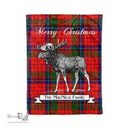 Tartan Blanket With Moose Clan MacNicol Plaid Blanket Tartan Plaid Fleece Blanket, Christmas Blanket, tartan blanket, plaid blanket, red plaid blanket, buffalo plaid blanket, green plaid blanket, plaid fleece blanket, blue plaid blanket, red tartan blanket, tartan plaid blanket, black and white plaid blanket, christmas plaid blanket, orange plaid blanket, tartan plaid throw blanket, pink plaid blanket, brown plaid blanket, buffalo check blanket