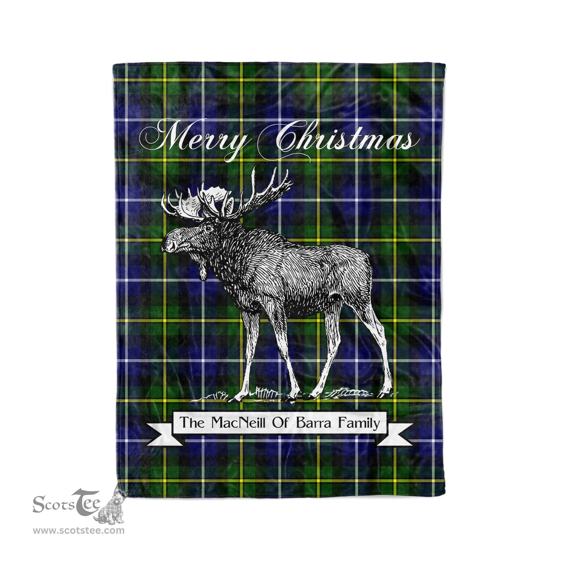 Tartan Blanket With Moose Clan MacNeill Of Barra Plaid Blanket Tartan Plaid Fleece Blanket, Christmas Blanket, tartan blanket, plaid blanket, red plaid blanket, buffalo plaid blanket, green plaid blanket, plaid fleece blanket, blue plaid blanket, red tartan blanket, tartan plaid blanket, black and white plaid blanket, christmas plaid blanket, orange plaid blanket, tartan plaid throw blanket, pink plaid blanket, brown plaid blanket, buffalo check blanket