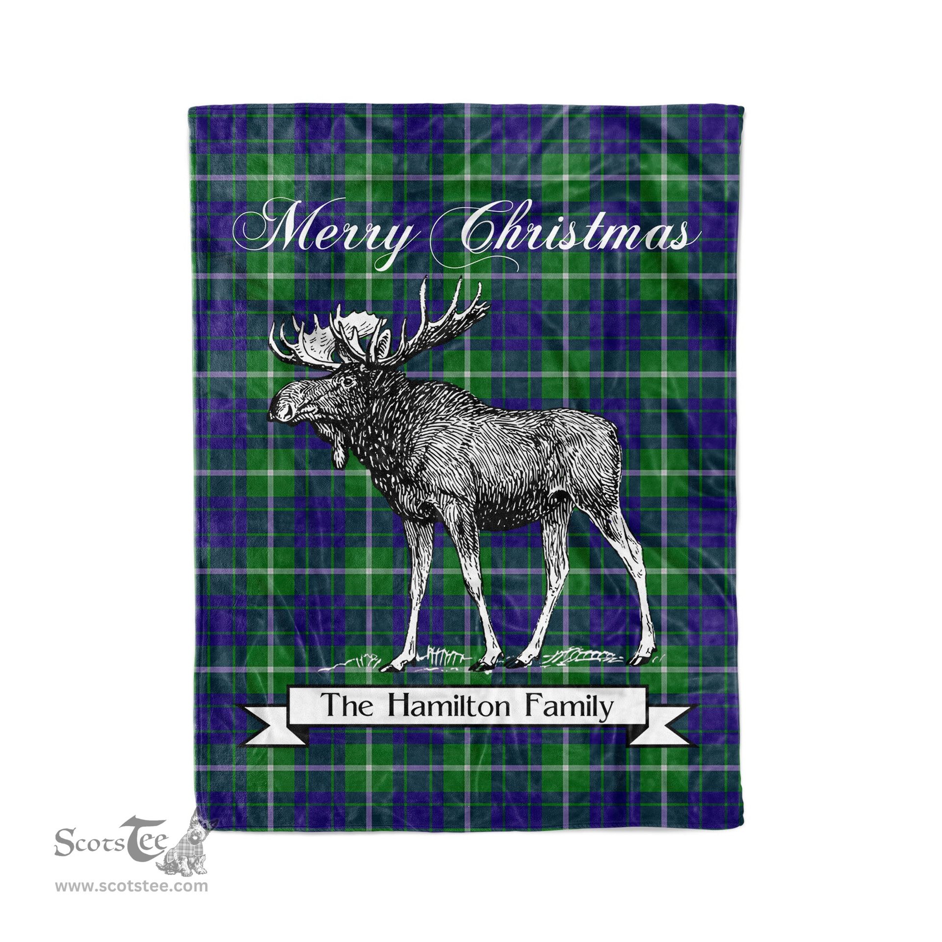 Tartan Blanket With Moose Clan Hamilton Hunting Plaid Blanket Tartan Plaid Fleece Blanket, Christmas Blanket, tartan blanket, plaid blanket, red plaid blanket, buffalo plaid blanket, green plaid blanket, plaid fleece blanket, blue plaid blanket, red tartan blanket, tartan plaid blanket, black and white plaid blanket, christmas plaid blanket, orange plaid blanket, tartan plaid throw blanket, pink plaid blanket, brown plaid blanket, buffalo check blanket