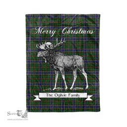 Tartan Blanket With Moose Clan Ogilvie Hunting Plaid Blanket Tartan Plaid Fleece Blanket, Christmas Blanket, tartan blanket, plaid blanket, red plaid blanket, buffalo plaid blanket, green plaid blanket, plaid fleece blanket, blue plaid blanket, red tartan blanket, tartan plaid blanket, black and white plaid blanket, christmas plaid blanket, orange plaid blanket, tartan plaid throw blanket, pink plaid blanket, brown plaid blanket, buffalo check blanket