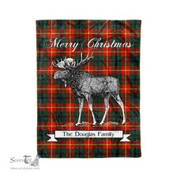 Tartan Blanket With Moose Clan Douglas of Roxburgh Plaid Blanket Tartan Plaid Fleece Blanket, Christmas Blanket, tartan blanket, plaid blanket, red plaid blanket, buffalo plaid blanket, green plaid blanket, plaid fleece blanket, blue plaid blanket, red tartan blanket, tartan plaid blanket, black and white plaid blanket, christmas plaid blanket, orange plaid blanket, tartan plaid throw blanket, pink plaid blanket, brown plaid blanket, buffalo check blanket