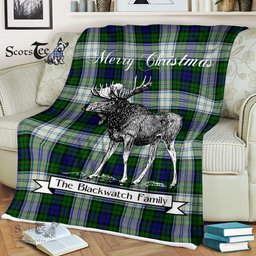 Scotstee Shop - Scotstee Shop Tartan Plaid Fleece Blankets With Moose Clan Blackwatch Dress Modern Tartan Plaid Christmas Blanket