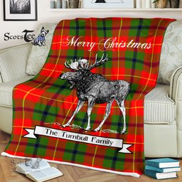 Scotstee Shop - Scotstee Shop Tartan Plaid Fleece Blankets With Moose Clan Turnbull Tartan Plaid Christmas Blanket