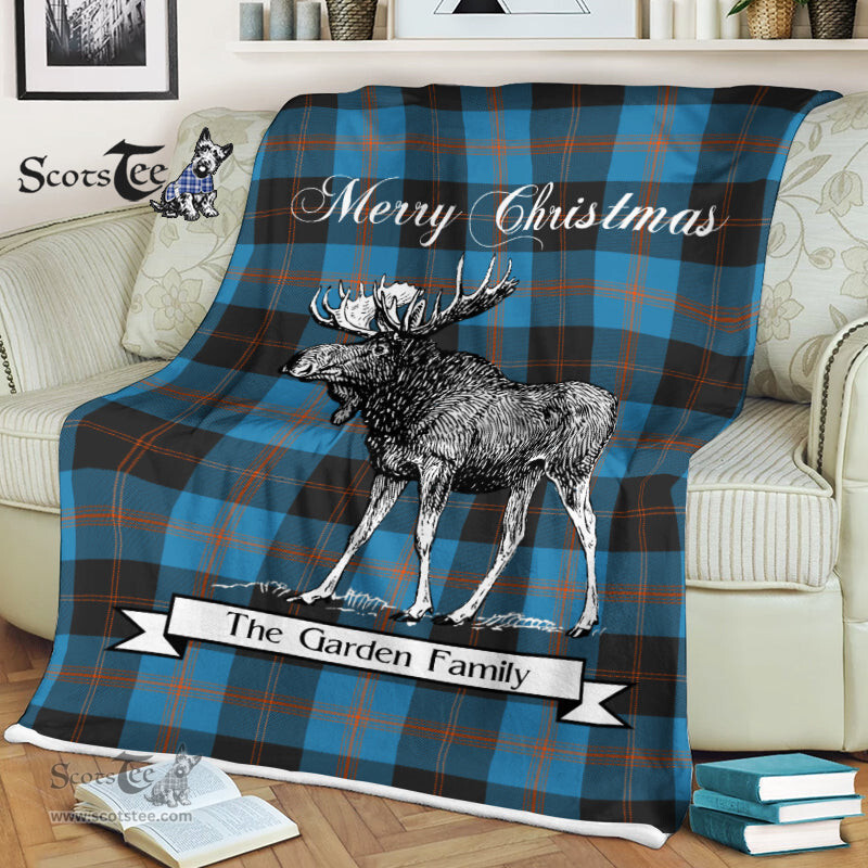 Scotstee Shop - Scotstee Shop Tartan Plaid Fleece Blankets With Moose Clan Garden Tartan Plaid Christmas Blanket