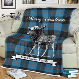 Scotstee Shop - Scotstee Shop Tartan Plaid Fleece Blankets With Moose Clan Garden Tartan Plaid Christmas Blanket