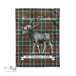 Tartan Blanket With Moose Clan Thomson Hunting Modern Plaid Blanket Tartan Plaid Fleece Blanket, Christmas Blanket, tartan blanket, plaid blanket, red plaid blanket, buffalo plaid blanket, green plaid blanket, plaid fleece blanket, blue plaid blanket, red tartan blanket, tartan plaid blanket, black and white plaid blanket, christmas plaid blanket, orange plaid blanket, tartan plaid throw blanket, pink plaid blanket, brown plaid blanket, buffalo check blanket