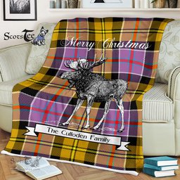 Scotstee Shop - Scotstee Shop Tartan Plaid Fleece Blankets With Moose Clan Culloden Tartan Plaid Christmas Blanket