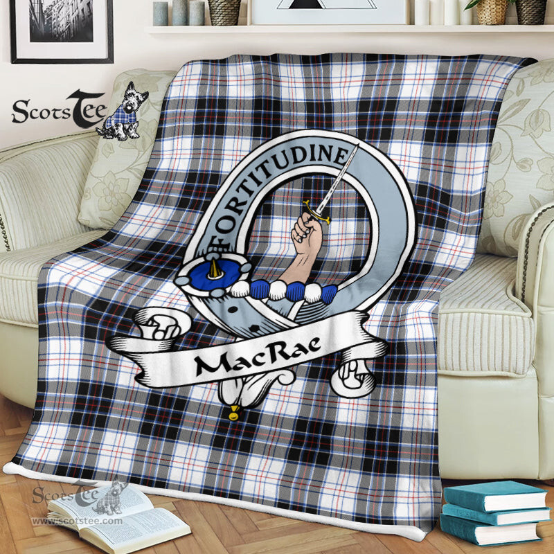 Scotstee Shop - Scotstee Shop Tartan Plaid Fleece Blankets MacRae Dress Modern Clan Badge Tartan Fleece Blanket Scottish