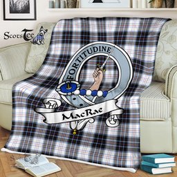 Scotstee Shop - Scotstee Shop Tartan Plaid Fleece Blankets MacRae Dress Modern Clan Badge Tartan Fleece Blanket Scottish
