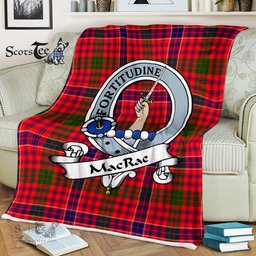 Scotstee Shop - Scotstee Shop Tartan Plaid Fleece Blankets MacRae Modern Clan Badge Tartan Fleece Blanket Scottish
