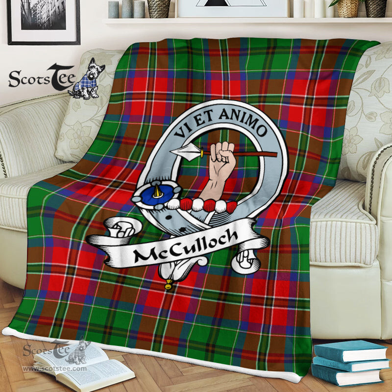 Scotstee Shop - Scotstee Shop Tartan Plaid Fleece Blankets McCulloch Clan Badge Tartan Fleece Blanket Scottish