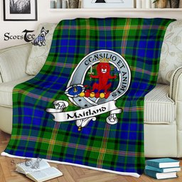 Scotstee Shop - Scotstee Shop Tartan Plaid Fleece Blankets MaiTland Clan Badge Tartan Fleece Blanket Scottish