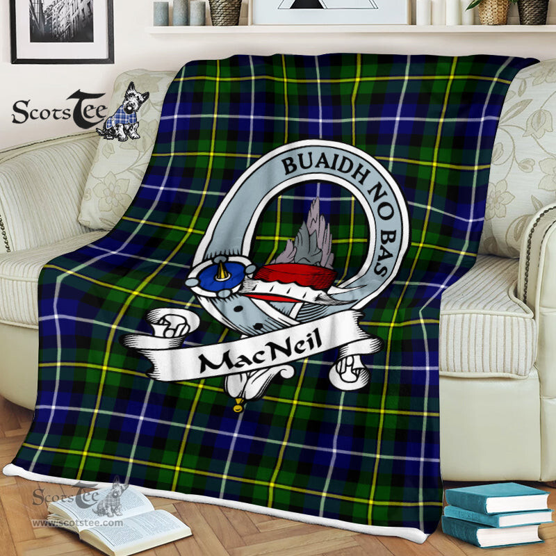 Scotstee Shop - Scotstee Shop Tartan Plaid Fleece Blankets MacNeill Of Barra Modern Clan Badge Tartan Fleece Blanket Scottish