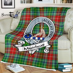 Scotstee Shop - Scotstee Shop Tartan Plaid Fleece Blankets Muirhead Clan Badge Tartan Fleece Blanket Scottish