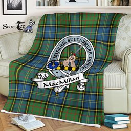 Scotstee Shop - Scotstee Shop Tartan Plaid Fleece Blankets MacMillan Hunting Ancient Clan Badge Tartan Fleece Blanket Scottish