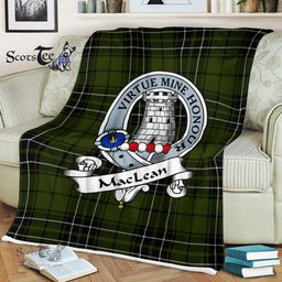 Scotstee Shop - Scotstee Shop Tartan Plaid Fleece Blankets MacLean Hunting Clan Badge Tartan Fleece Blanket Scottish