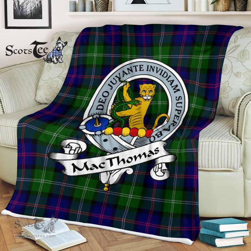 Scotstee Shop - Scotstee Shop Tartan Plaid Fleece Blankets MacThomas Modern Clan Badge Tartan Fleece Blanket Scottish