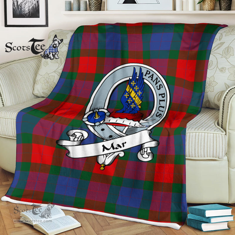 Scotstee Shop - Scotstee Shop Tartan Plaid Fleece Blankets Mar Clan Badge Tartan Fleece Blanket Scottish