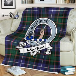 Scotstee Shop - Scotstee Shop Tartan Plaid Fleece Blankets MacRae Hunting Modern Clan Badge Tartan Fleece Blanket Scottish