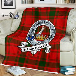 Scotstee Shop - Scotstee Shop Tartan Plaid Fleece Blankets MacQuarrie Clan Badge Tartan Fleece Blanket Scottish