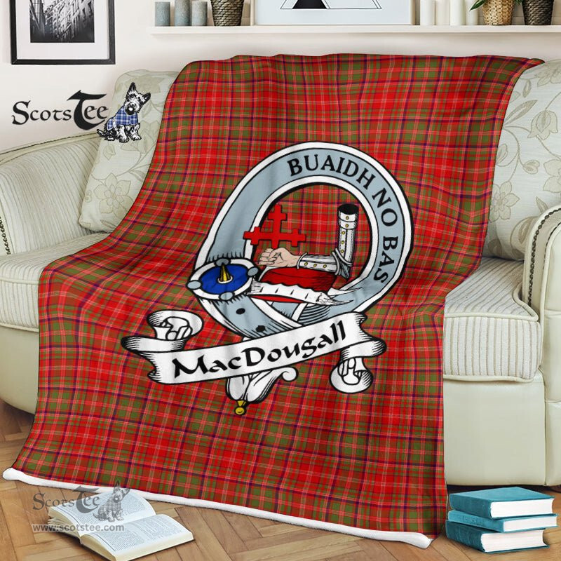 Macdougall Tartan Blanket Plaid Blanket MacDougall Clan Badge Tartan Blanket Scottish Plaid Throw Blanket Tartan Plaid Fleece Blanket - Scotstee Shop