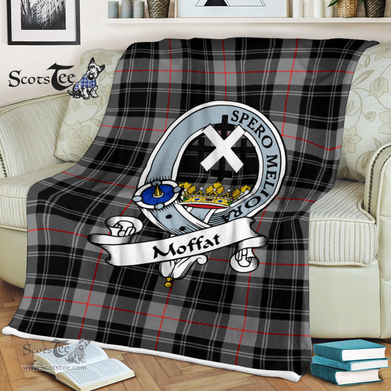 Scotstee Shop - Scotstee Shop Tartan Plaid Fleece Blankets Moffat Clan Badge Tartan Fleece Blanket Scottish