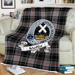 Scotstee Shop - Scotstee Shop Tartan Plaid Fleece Blankets Moffat Clan Badge Tartan Fleece Blanket Scottish
